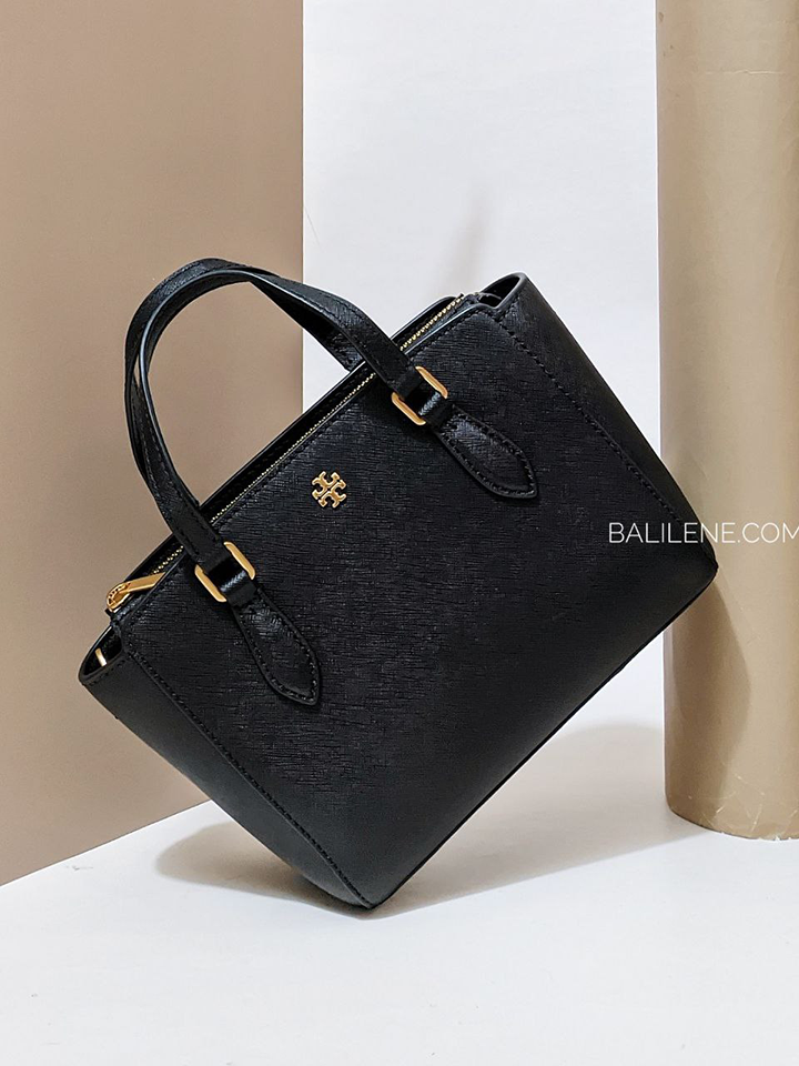 Tory Burch Emerson Mini Top Zip Tote Black – Balilene