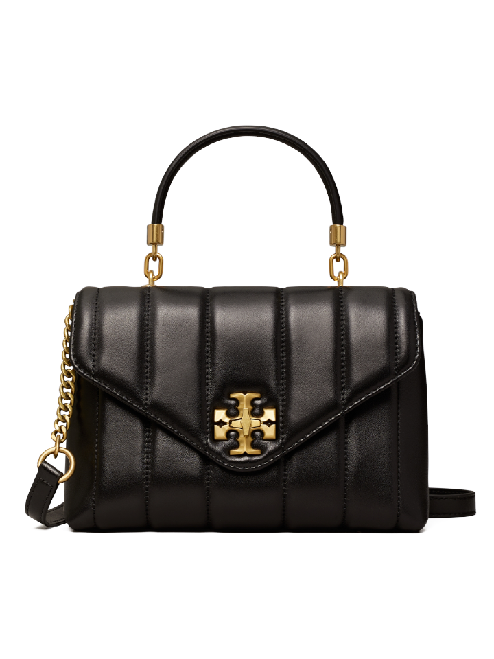 Tory Burch Kira Small Top-Handle Satchel Bag Black/Rolled Gold – Balilene