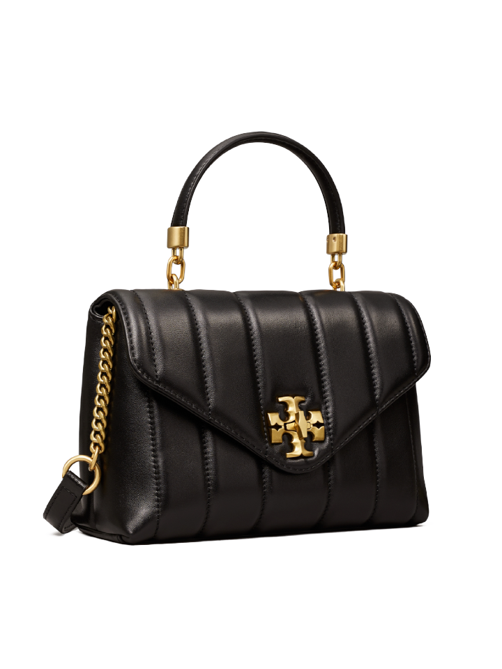 Tory Burch Kira Small Top-Handle Satchel Bag Black/Rolled Gold – Balilene