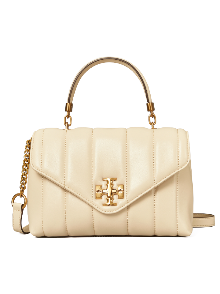 Tory Burch Kira Small Top-Handle Satchel Bag Brie/Rolled Gold – Balilene