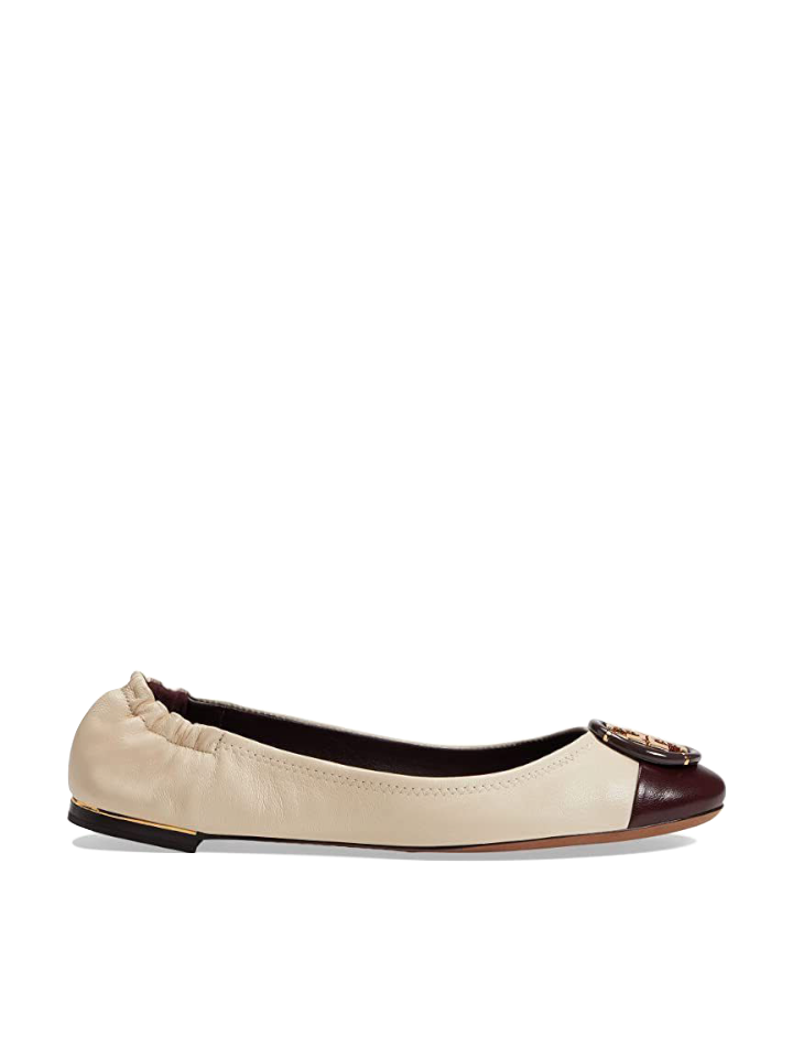 Tory Burch Multi-Logo Ballet Flats New Cream/Plum – Balilene