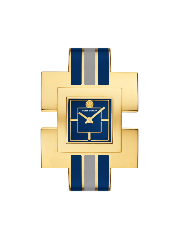 Tory Burch T Bangle Watch Gold-Tone/Navy Stainless Steel 25 MM – Balilene