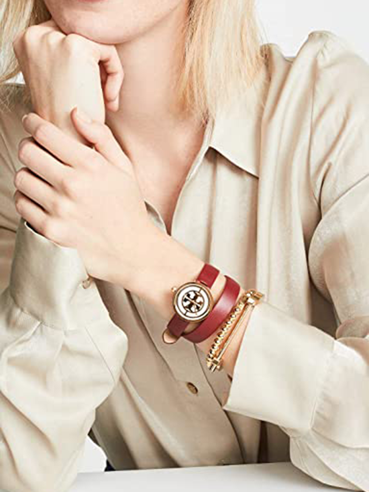 Tory Burch TBW4031 Reva Double Wrap Red Gold Tone Watch – Balilene