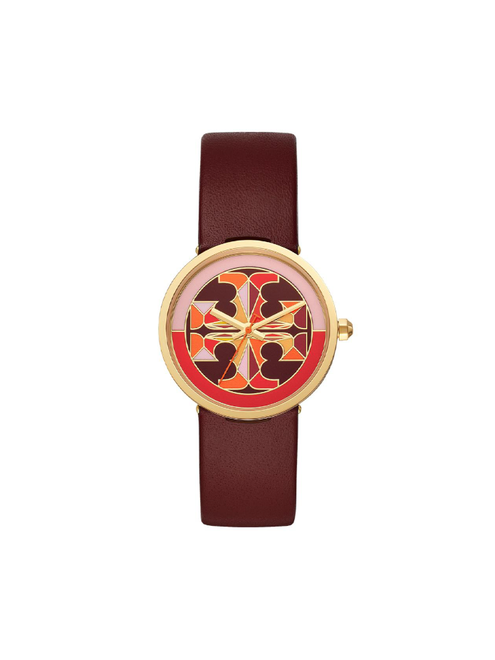 Tory Burch TBW4041 Reva Burgundy Leather Strap Watch – Balilene