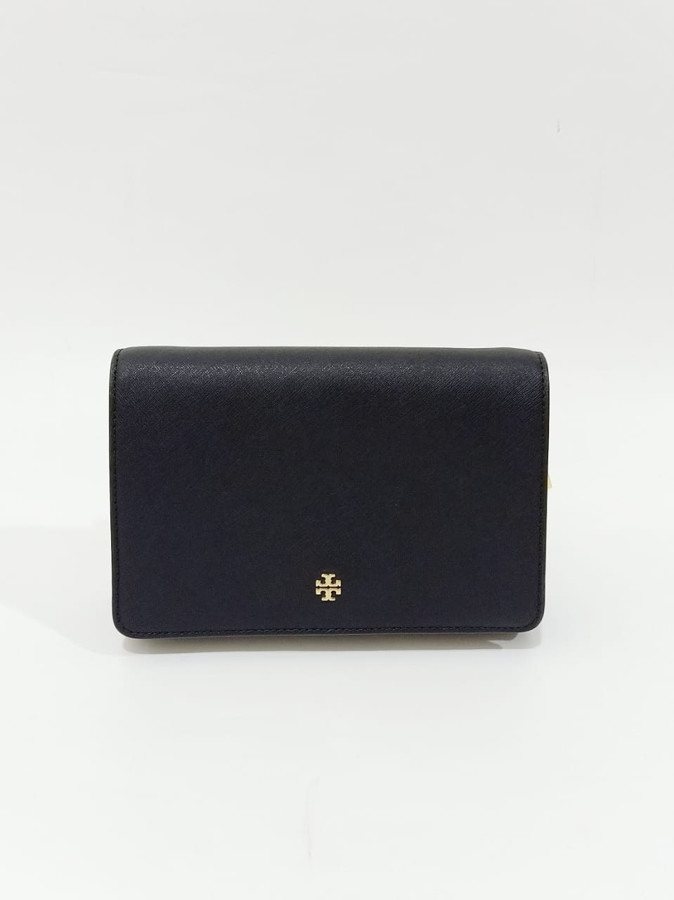 Tory Burch Emerson Combo Leather Crossbody in Black