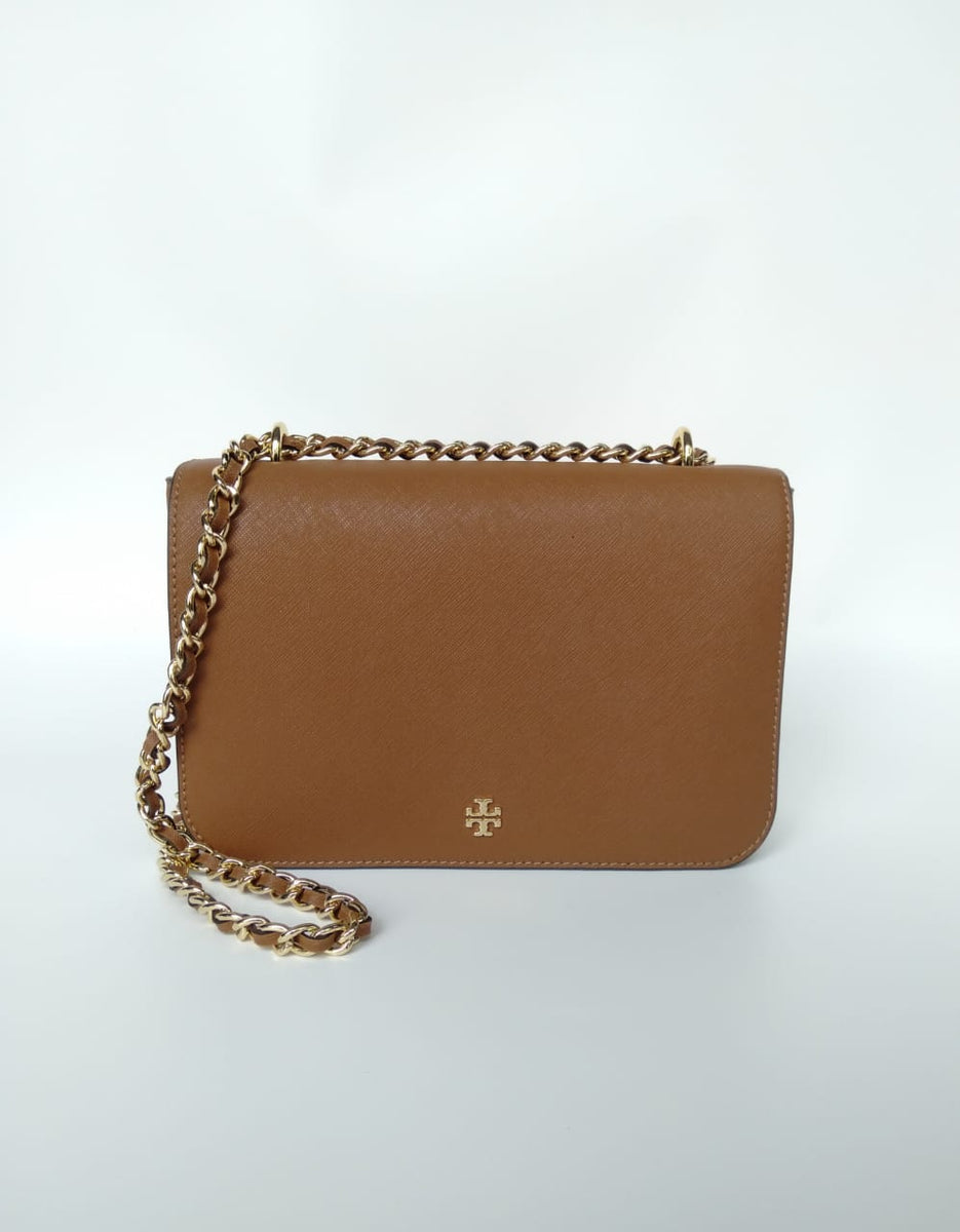 Tory Burch Emerson Adjustable Chain Shoulder Bag Tiger Eye – Balilene