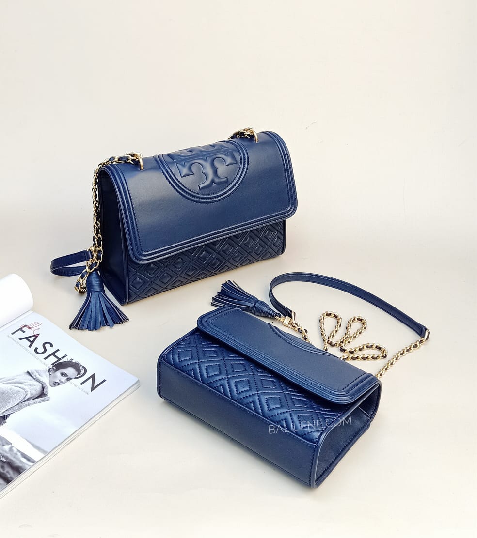 Tory Burch 43834 Fleming Small Convertible Shoulder Bag Royal Navy –  Balilene