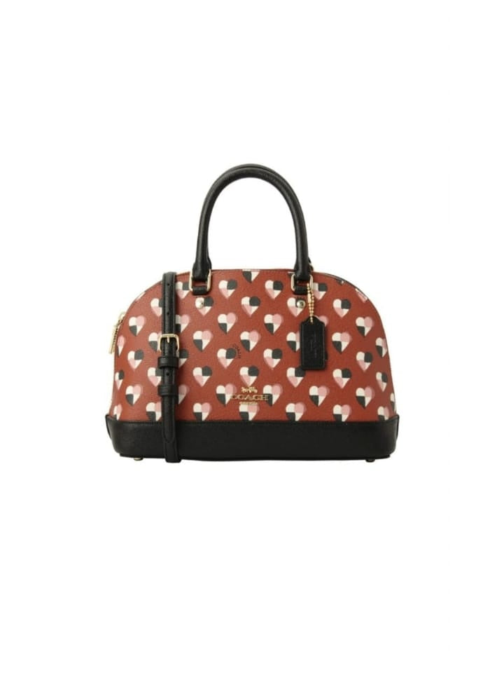 Coach F25916 Mini Sierra Satchel With Checker Heart Print Terracotta M –  Balilene