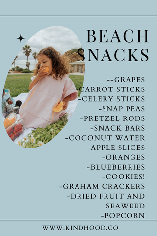 beach snacks for the whole family, kids, toddlers, moms, dads