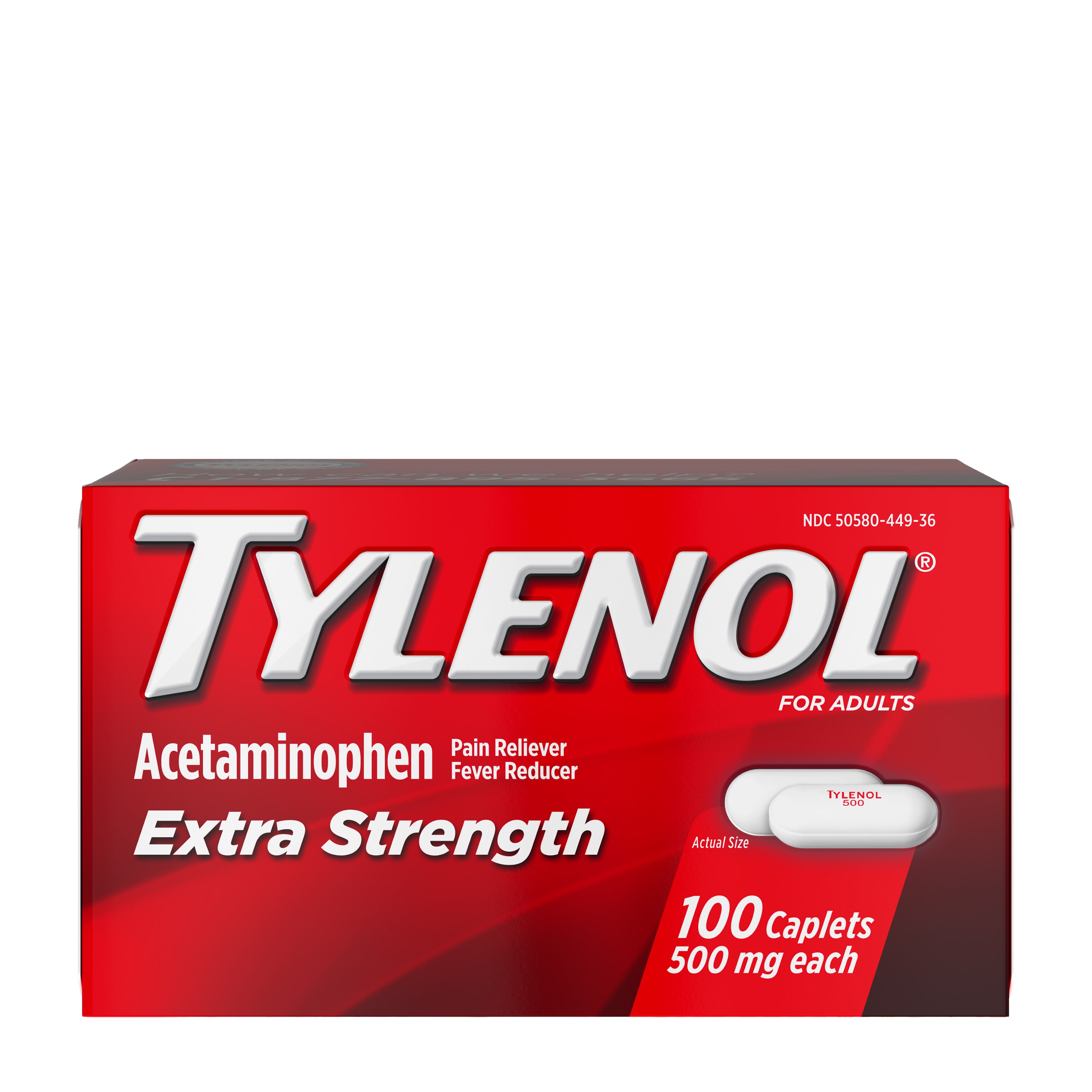TYLENOL Extra Strength Caplets with 500 mg Acetaminophen, 100 Ct Other 100 Count (Pack of 1