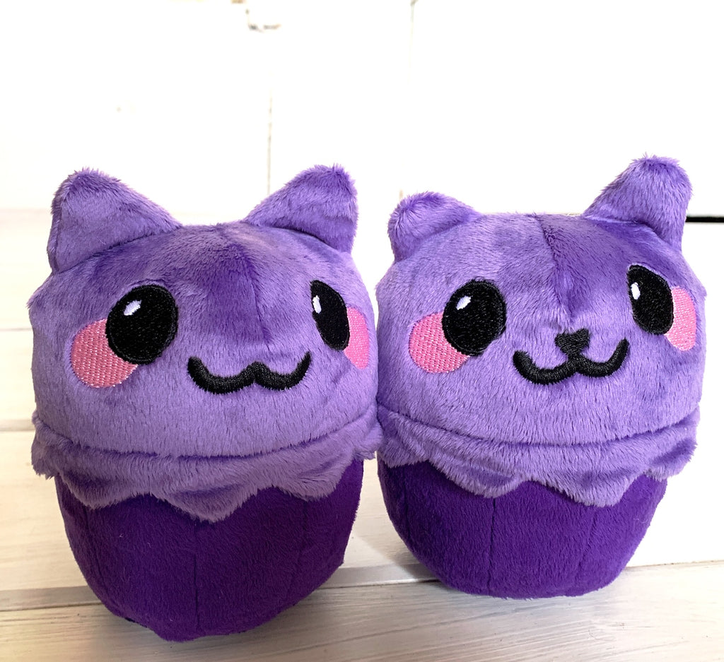 purple plush cat