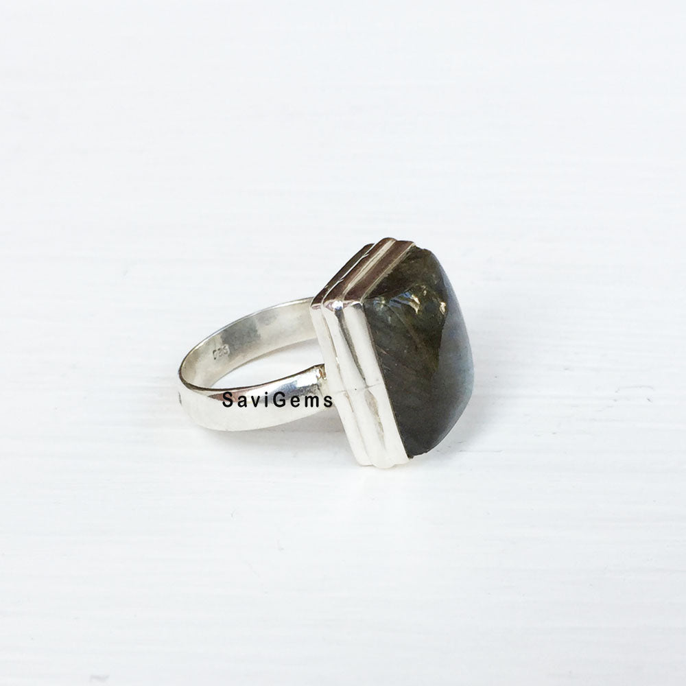 Labradorite Solid Sterling Silver Ring