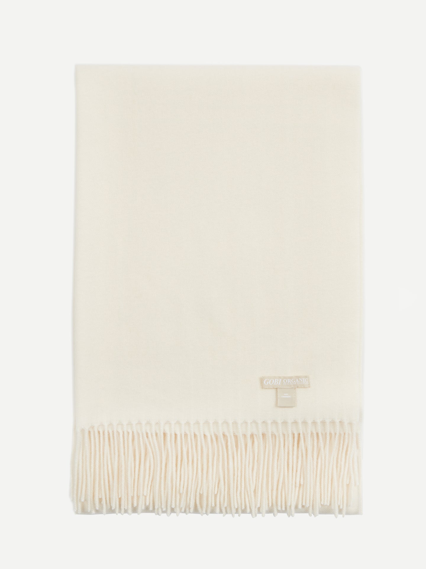 Unisex Cashmere Oversized Woven Scarf White - Gobi Cashmere