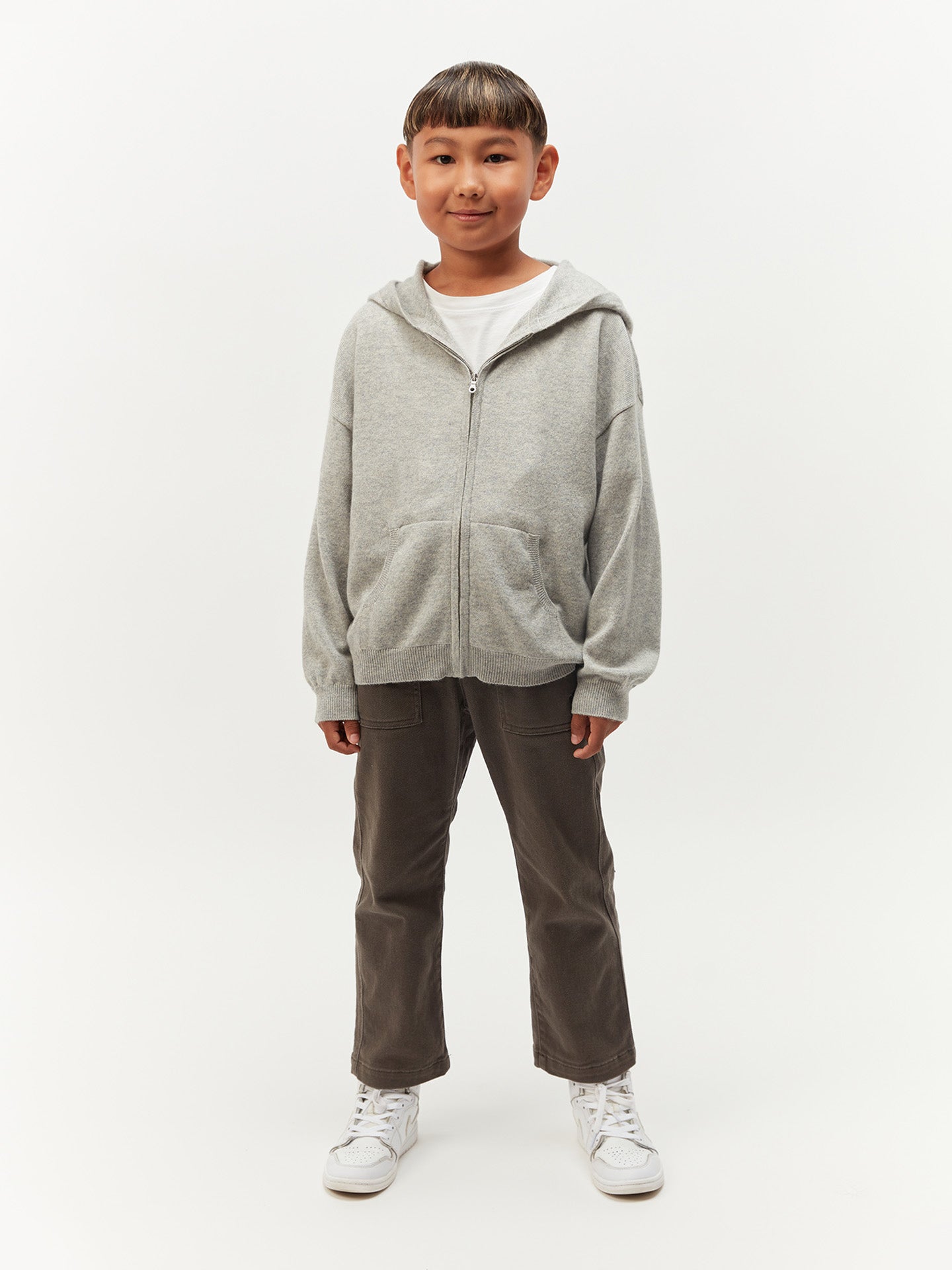 Kids Cashmere Hooded Cardigan Dawn Blue - Gobi Cashmere