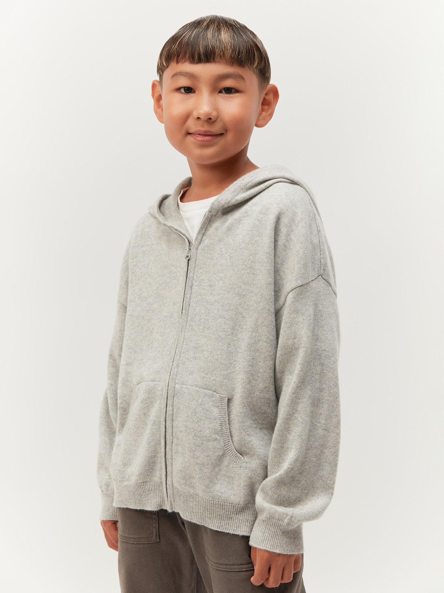 Kids Cashmere Hooded Cardigan Dawn Blue - Gobi Cashmere