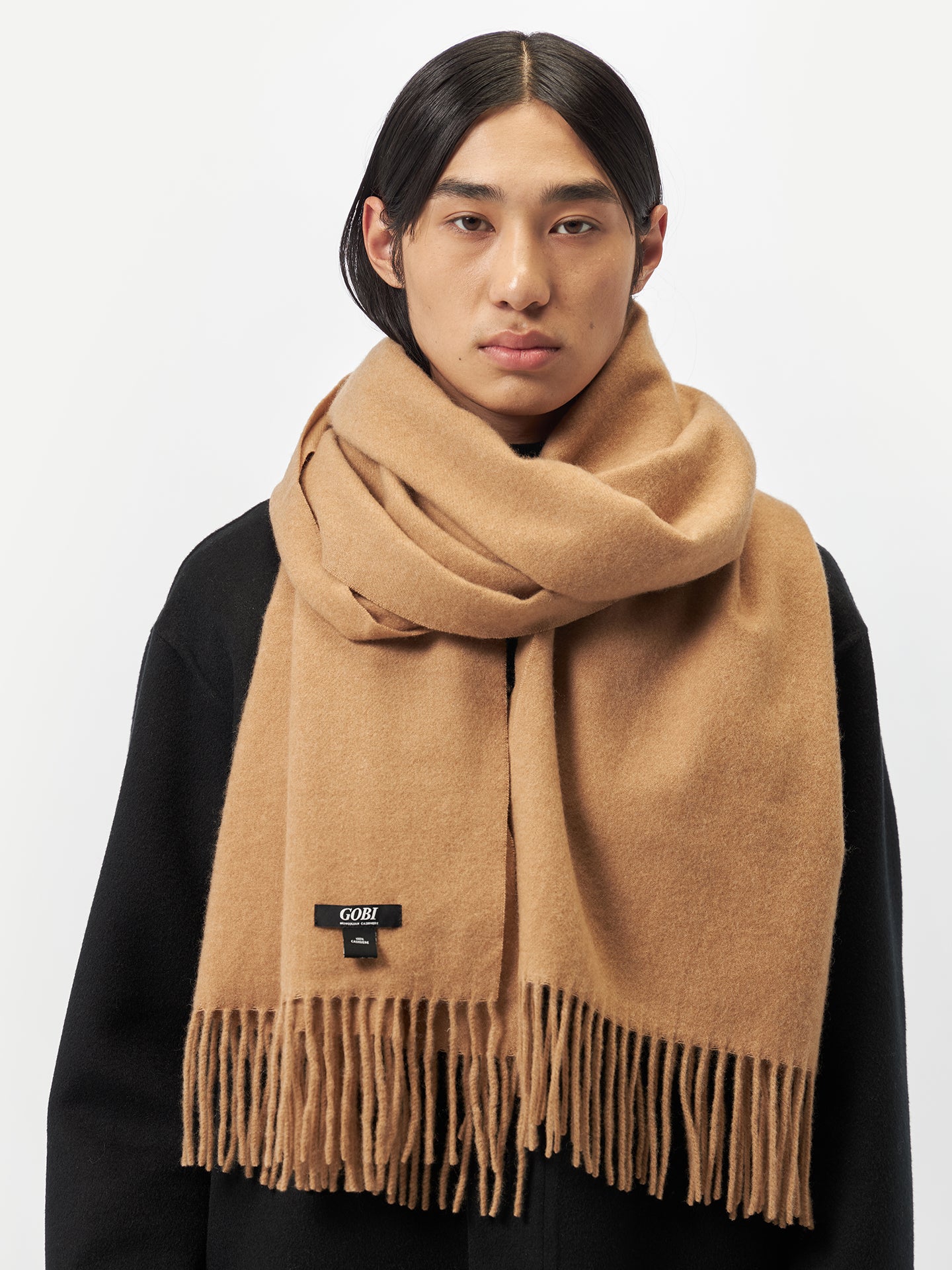 Unisex Cashmere Oversized Woven Scarf Sheepskin - Gobi Cashmere