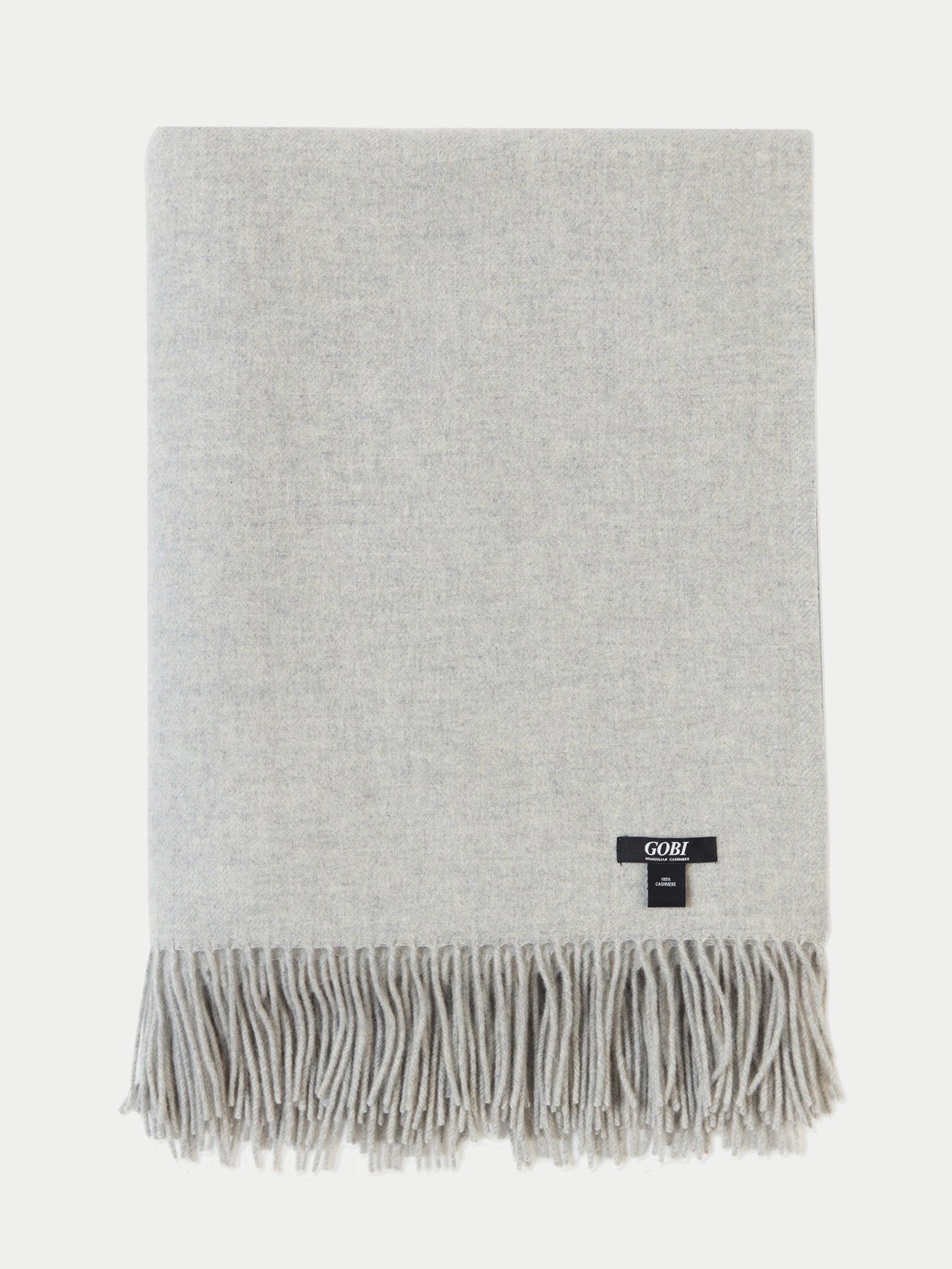 Cashmere Large Blanket With Fringe Dawn Blue - Gobi Cashmere