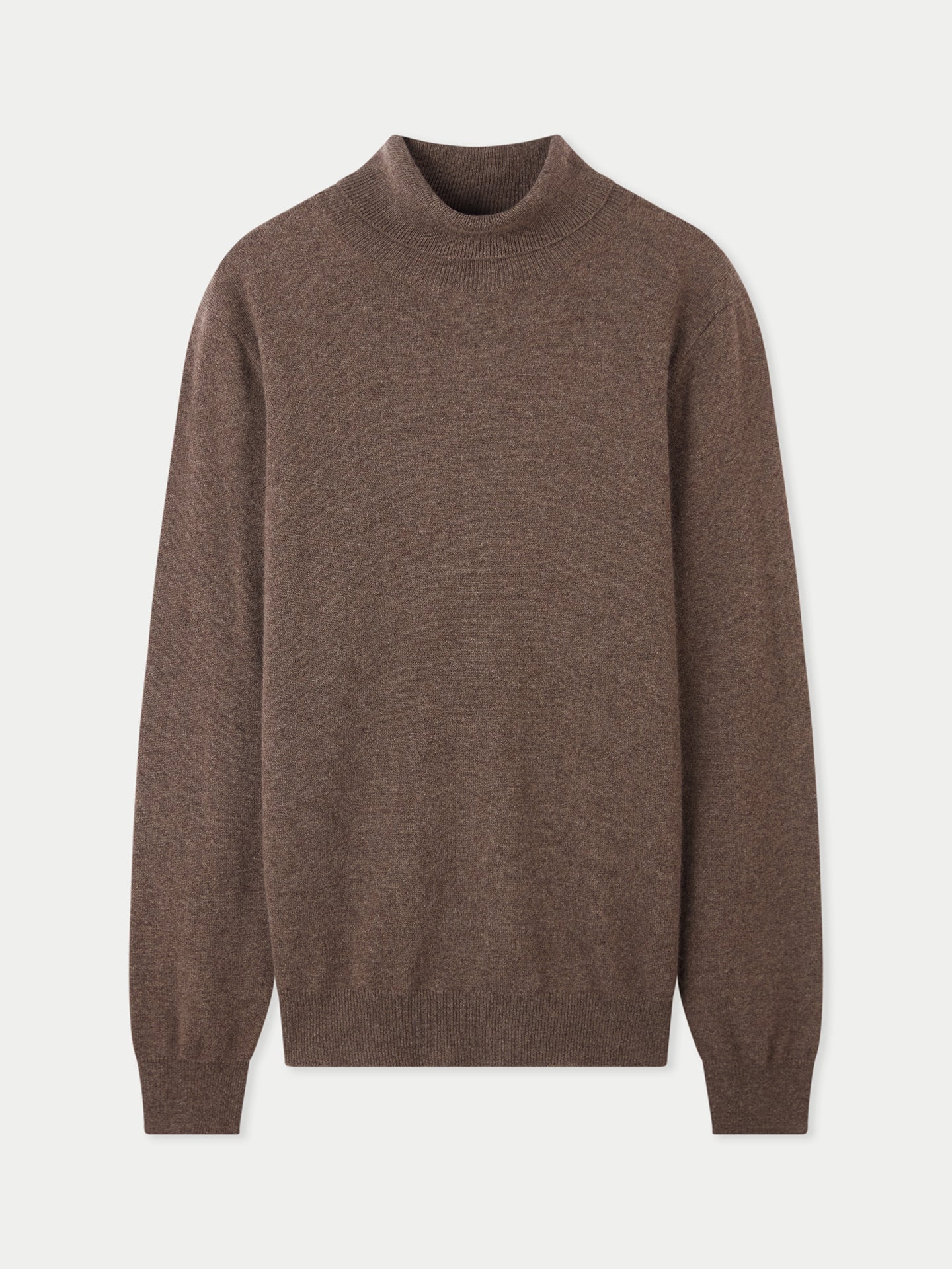 Men's Cashmere Basic Turtle Neck Sweater Cocoa - Gobi Cashmere