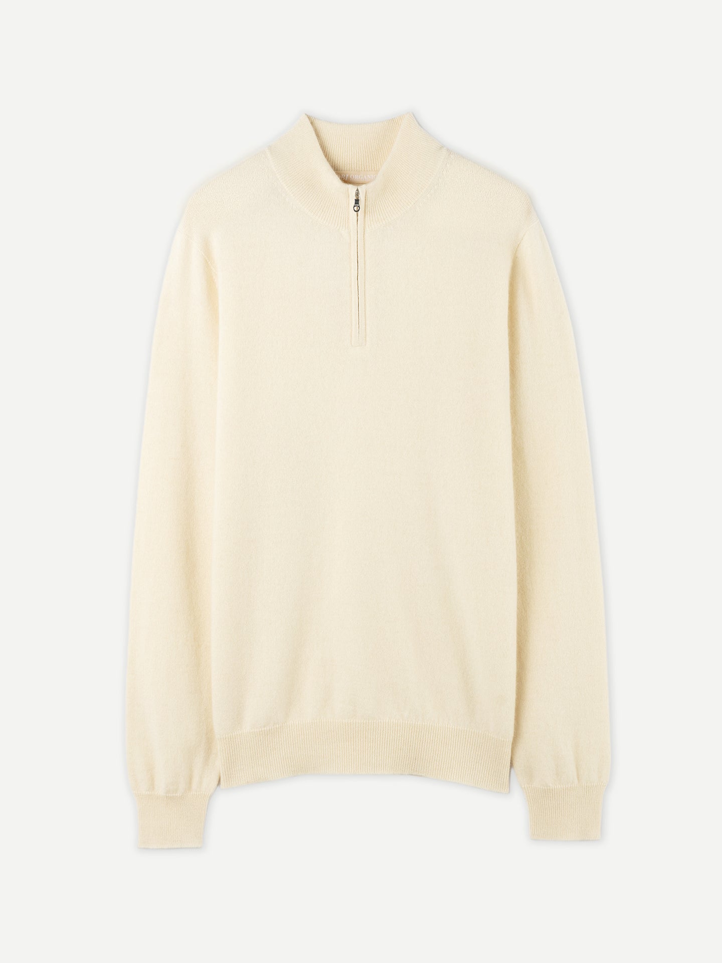 Men's Cashmere Half Zip Sweater Off White - Gobi Cashmere