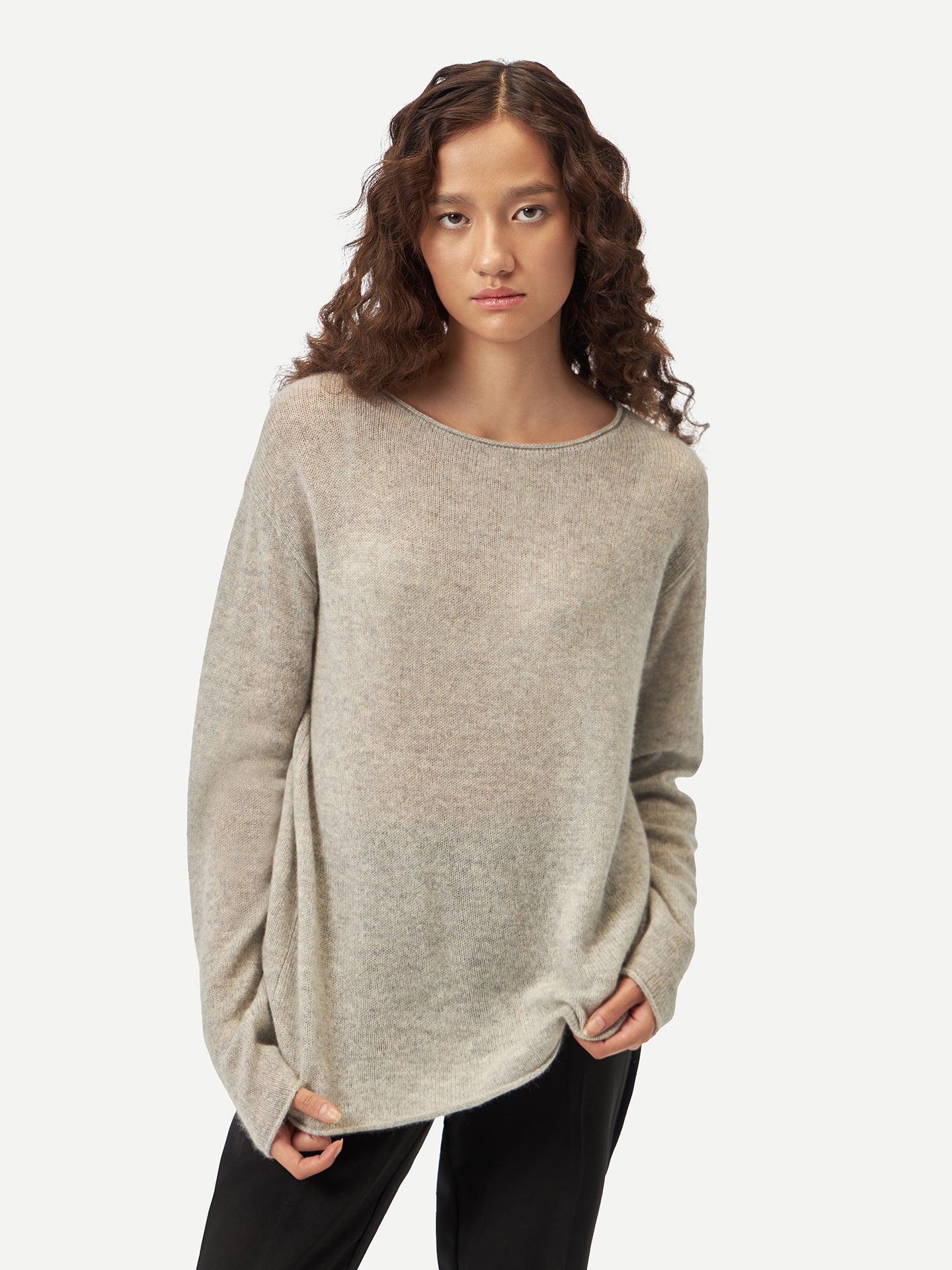 Women's Lightweight Cashmere Sweater Dawn Blue - Gobi Cashmere