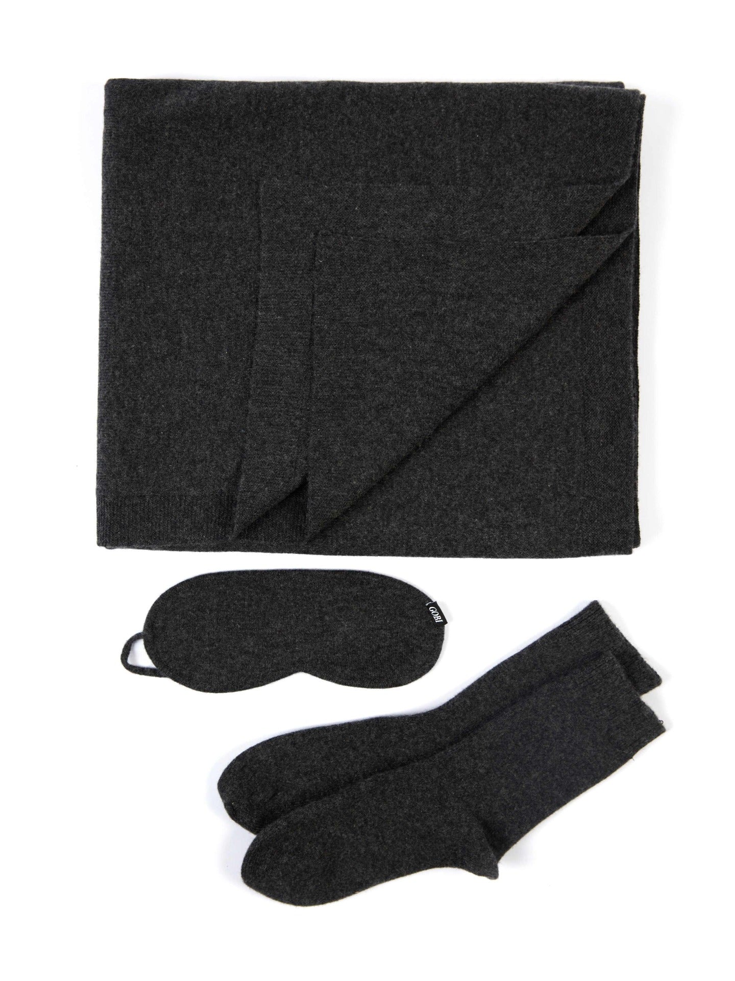 Unisex Cashmere Travel Essentials Kit Charcoal - Gobi Cashmere