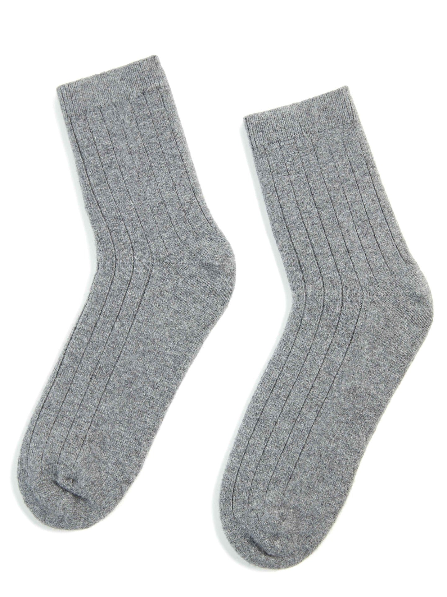 Unisex Cashmere Trim Knit Bed Socks Dim Gray - Gobi Cashmere