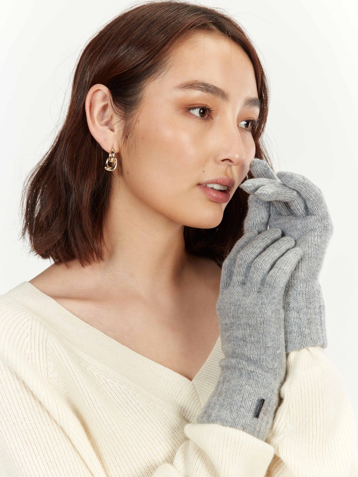 Women's Cashmere Gloves Light Gray - Gobi Cashmere