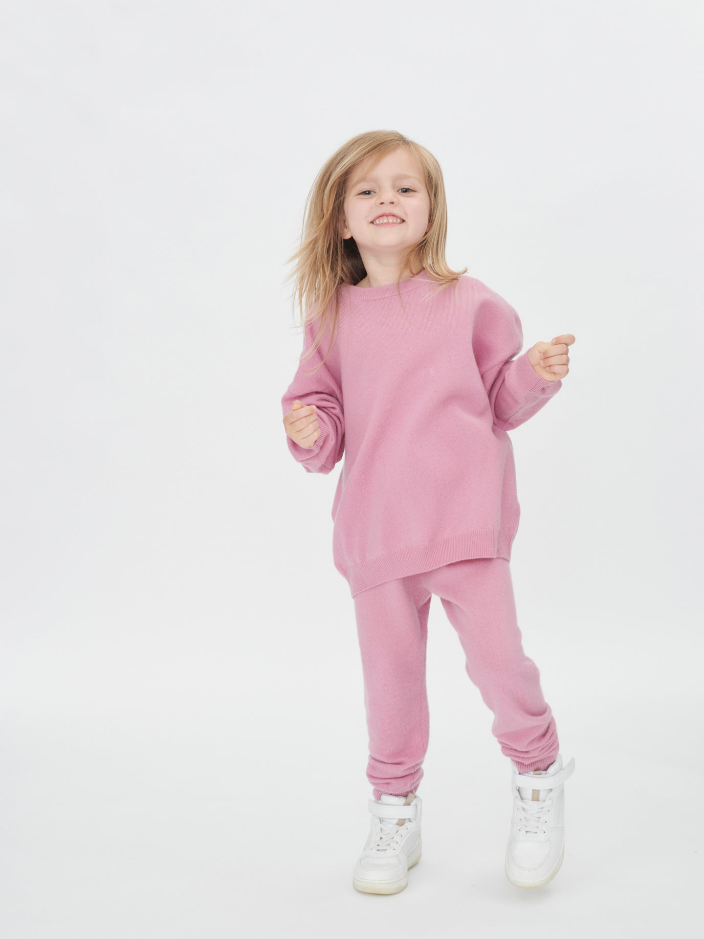 Kids Cashmere Track Pants Orchid Smoke - Gobi Cashmere