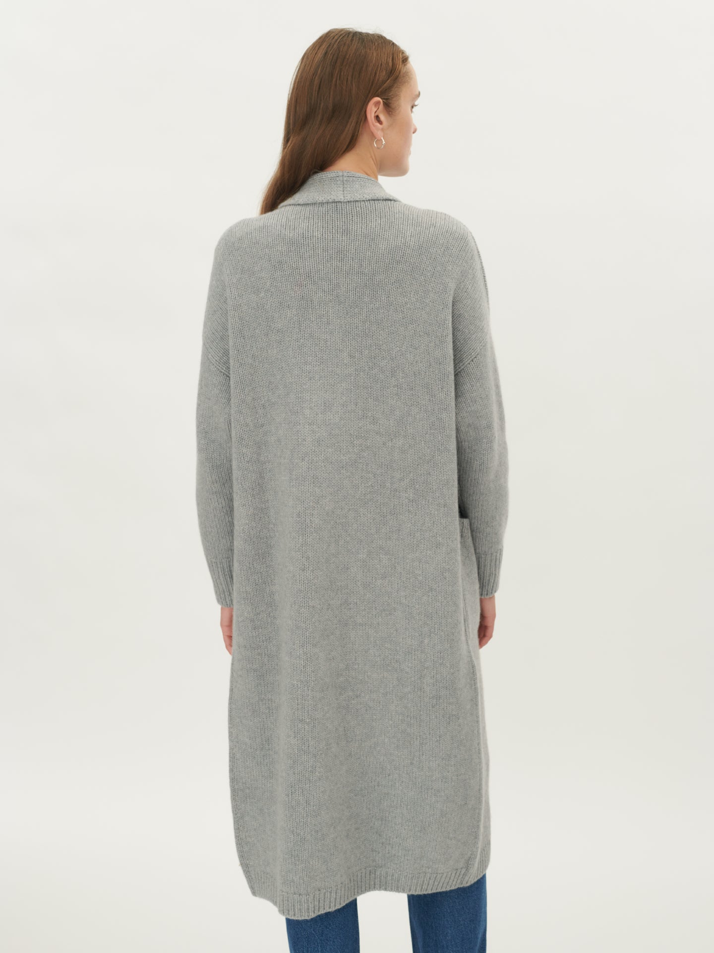 Women's Cashmere Long Cardigan Vapor Blue - Gobi Cashmere