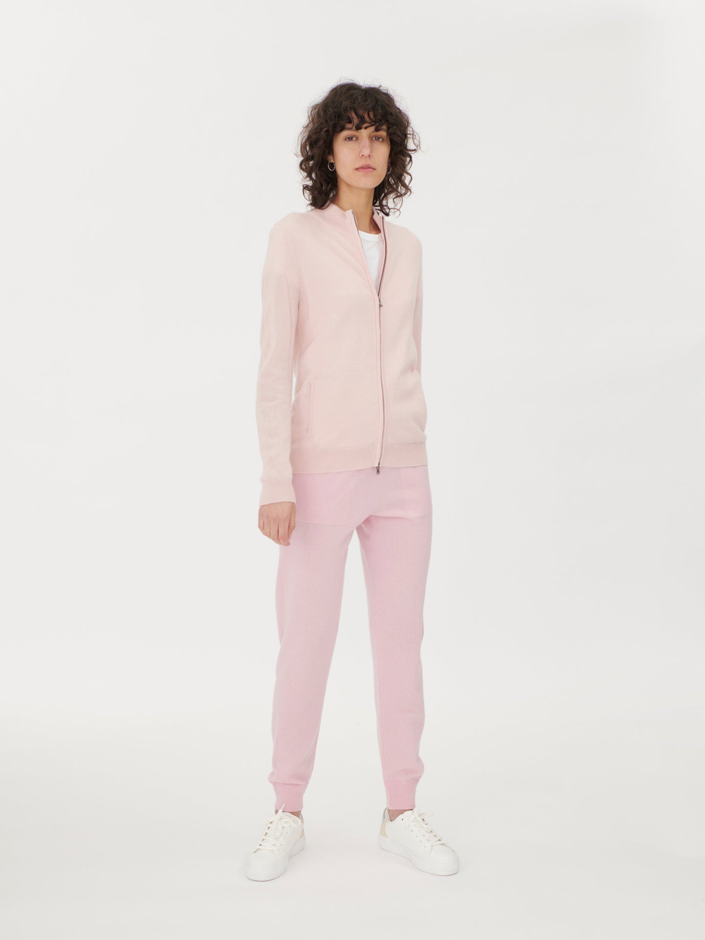 Women's Cashmere Cuffed Jogger Rosewater - Gobi Cashmere