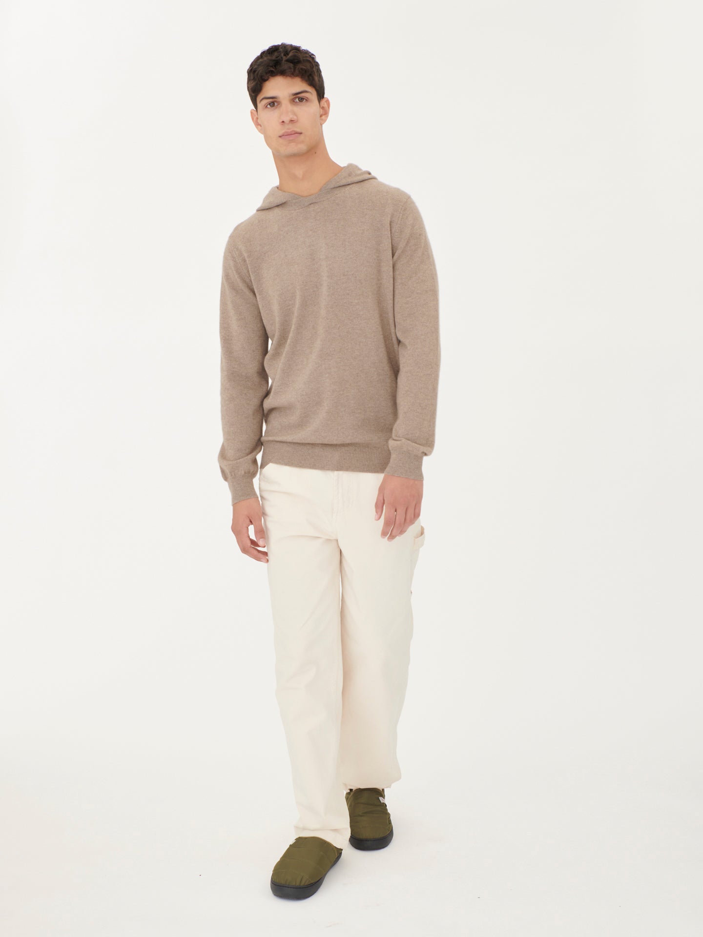 Men's Cashmere Basic Turtle Neck Sweater Taupe - Gobi Cashmere