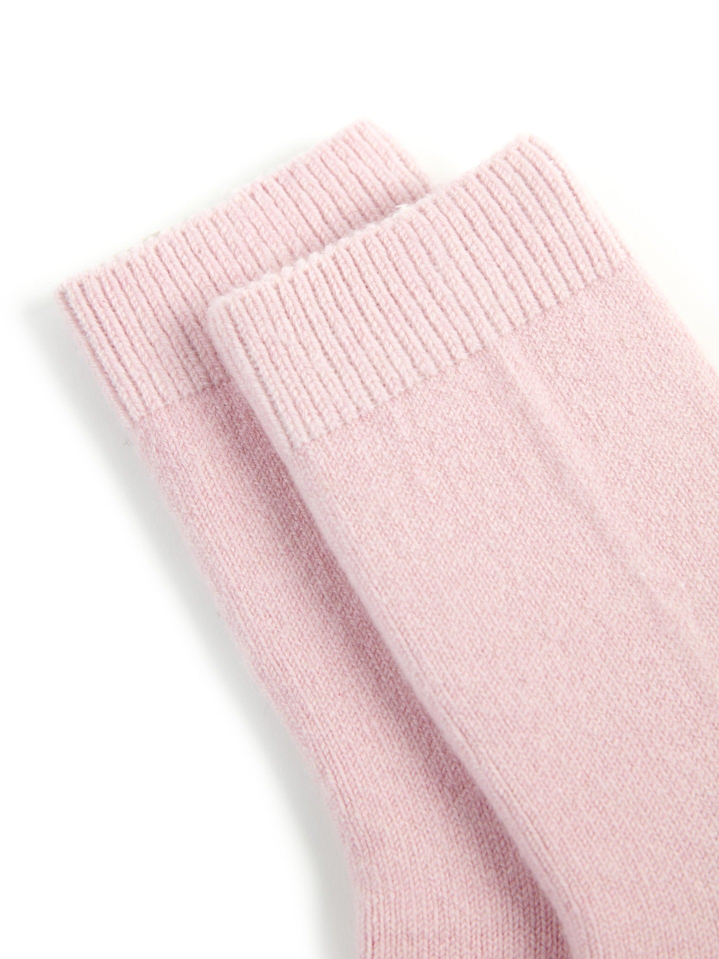 Unisex Cashmere Rib Knit Bed Socks Almond Blossom - Gobi Cashmere