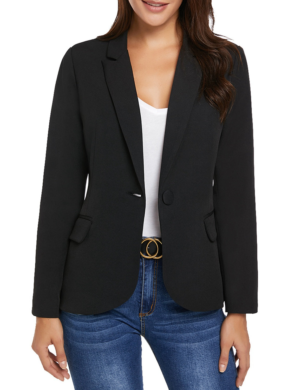 Women's Back-Slit Notched Lapel Blazer – LUVAMIA