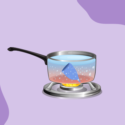 pot, water, boil, flame, menstrual cup