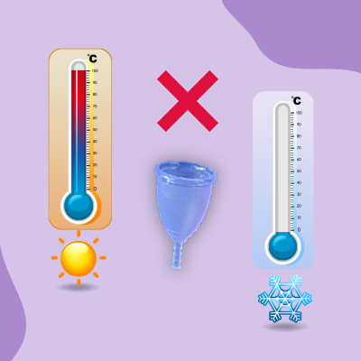 thermostat, sun, snowflake, menstrual cup