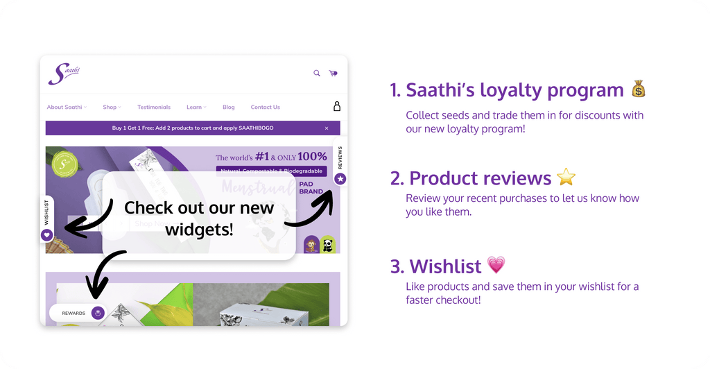 Saathi website widgets