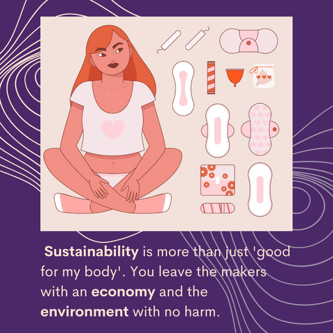 Sustainability for body community and environment for future generation save earth no to plastic saathi biodegradable sanitary pads