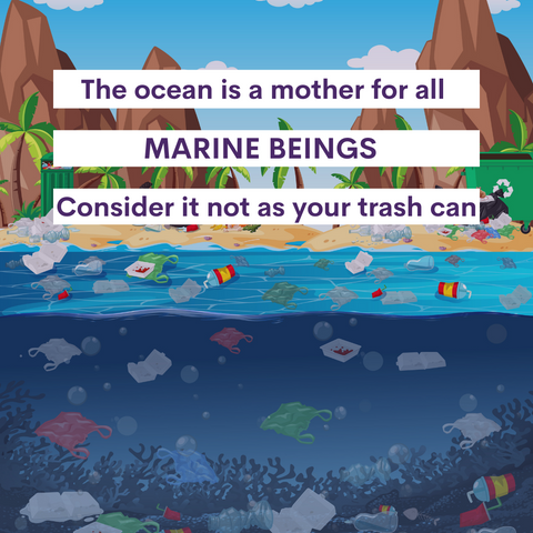 ocean is not a trash can marine life matters save our sea oceans do not trash it conserve protect un sdg saathi pads