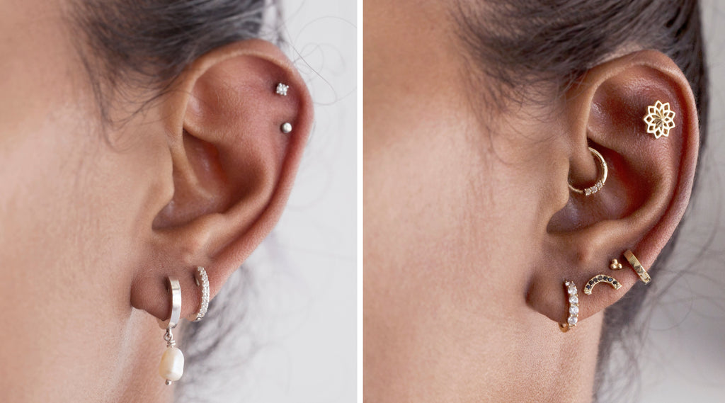 Ear Piercings showing ear curation