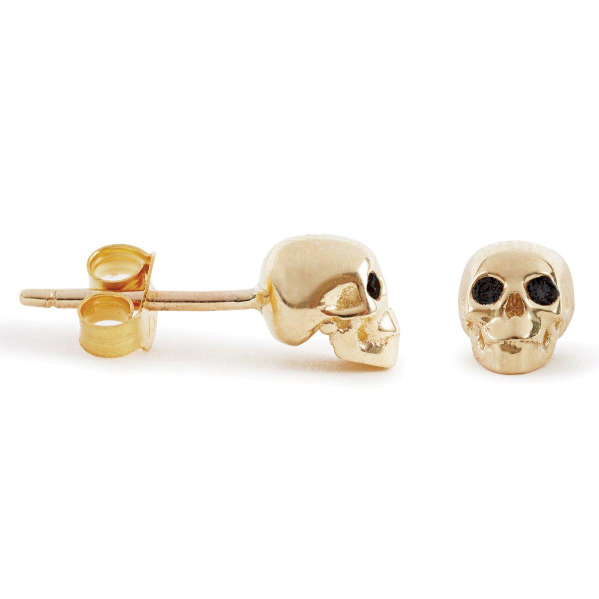 gold skull earrings