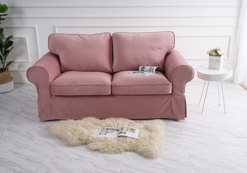 ektorp 2 seat sofa cover velvet old rose