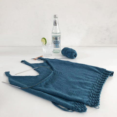 Camisole top knitted in Rowan Summerlite 4ply and available from The Knitter's Yarn