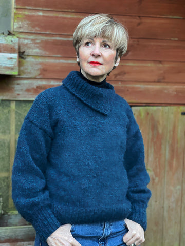 Rowan brushed fleece sweater designed by The Knitter's Yarn
