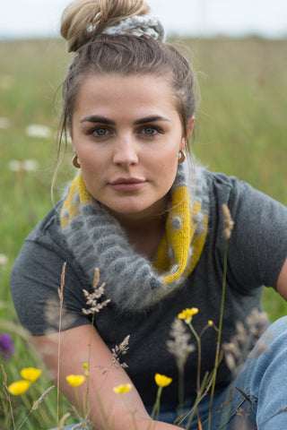 Stripe and Cable Cowl kit available from The Knitter's Yarn