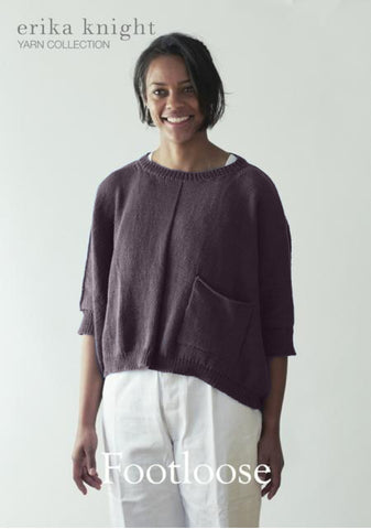 Footloose Sweater designed by Erika Knight for her Gossypium Cotton and available as a kit from The Knitter's Yarn.