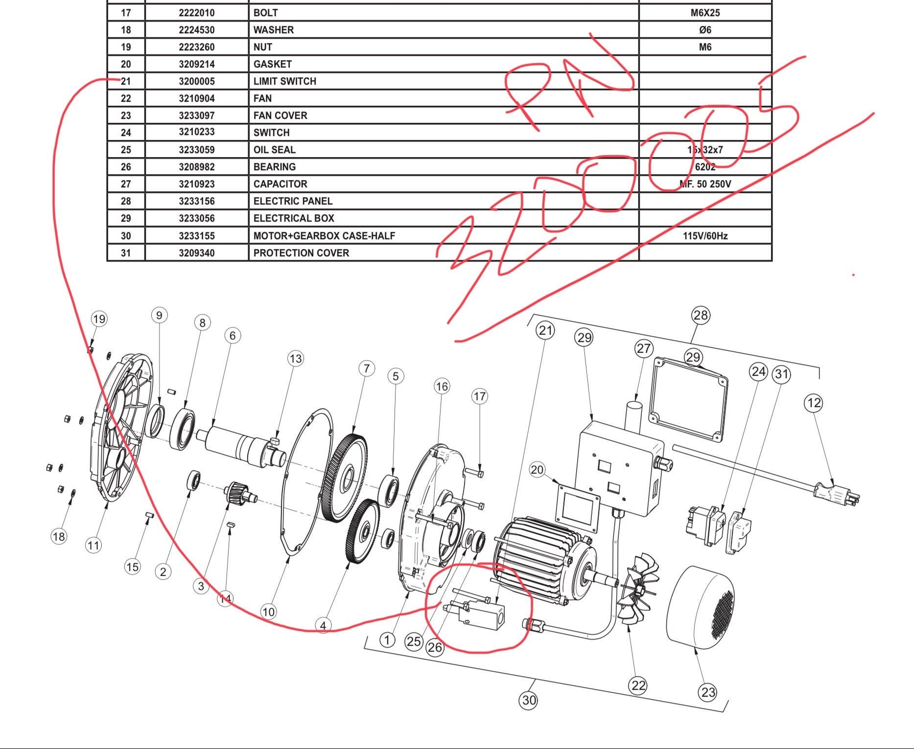 PN 3200005 - Limit Safety Switch - IMER MIX ALL/MIX 60