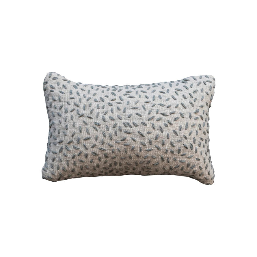 Cotton Kantha Stitch Lumbar Pillow