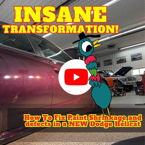 youtube thumbnail for Dodge Hellcat video for insane transformation