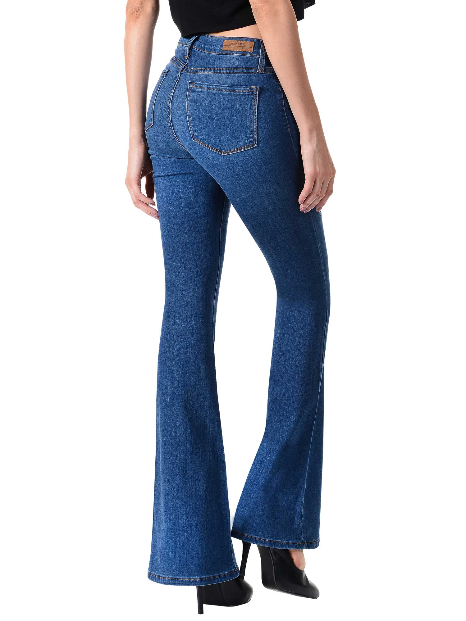 MEDIUM BLUE BASIC FLARE JEANS - Angry Rabbit