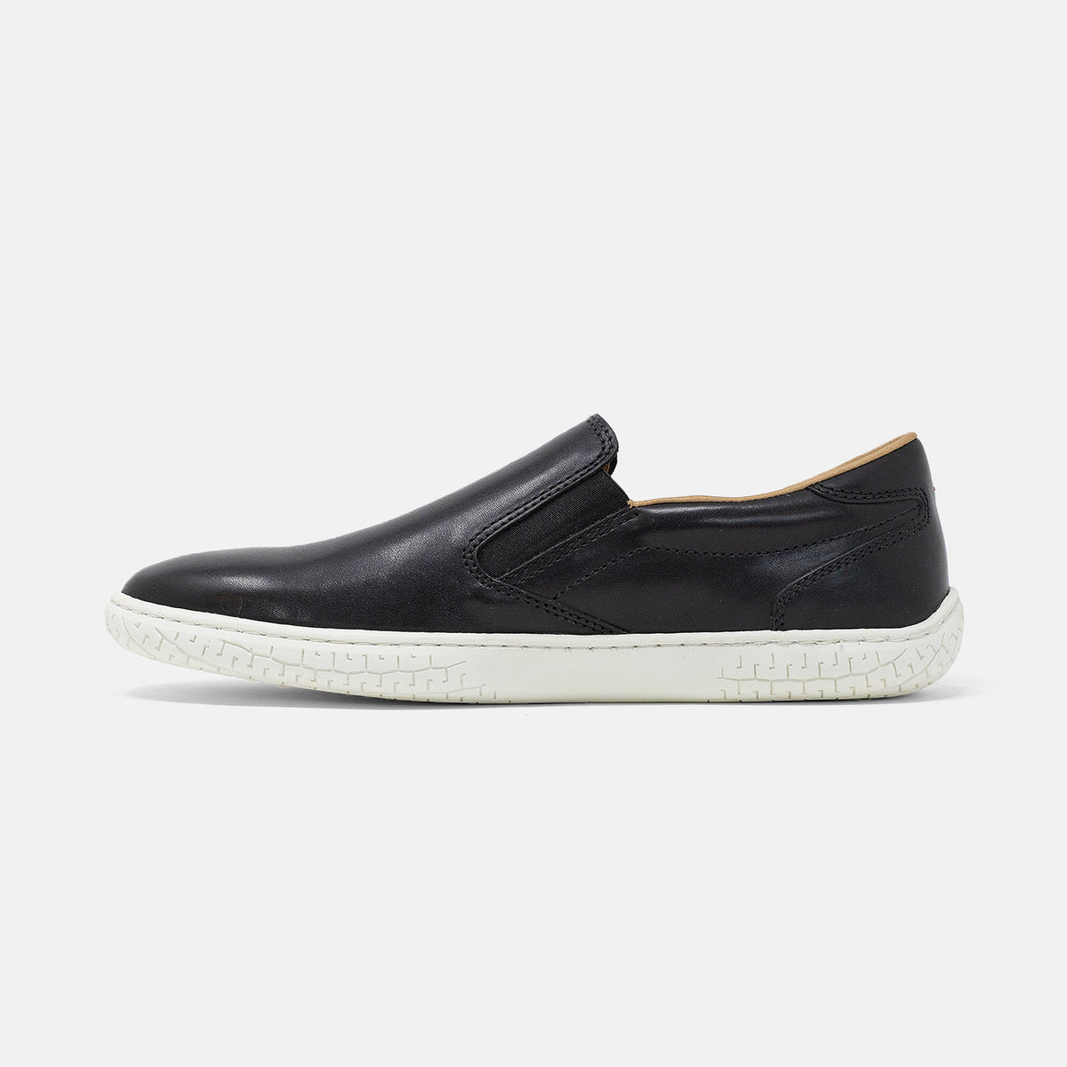 Men's Leather Slipstream Slip On Shoe - Black (White Sole) – Piloti Inc.